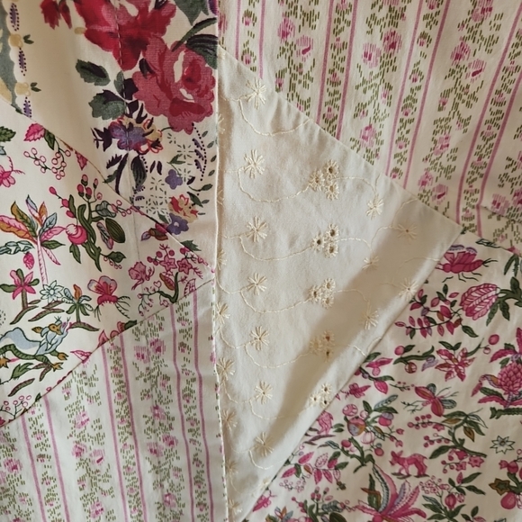 Denim & Co Vintage Floral Printed Button Up Top Sz M Career Romantic Cottagecore - Picture 4 of 10